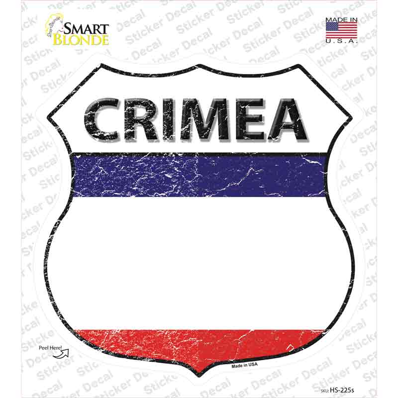 HS-225s-M Crimea Flag Novelty Highway Shield Sticker Decal - Medium