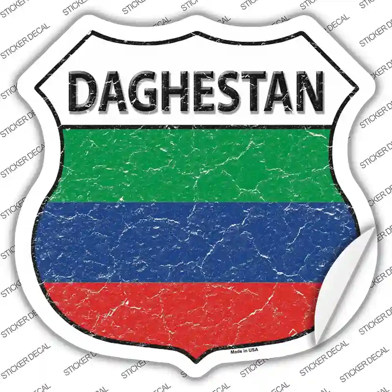 HS-231s-L Dagestan Flag Novelty Highway Shield Sticker Decal - Large