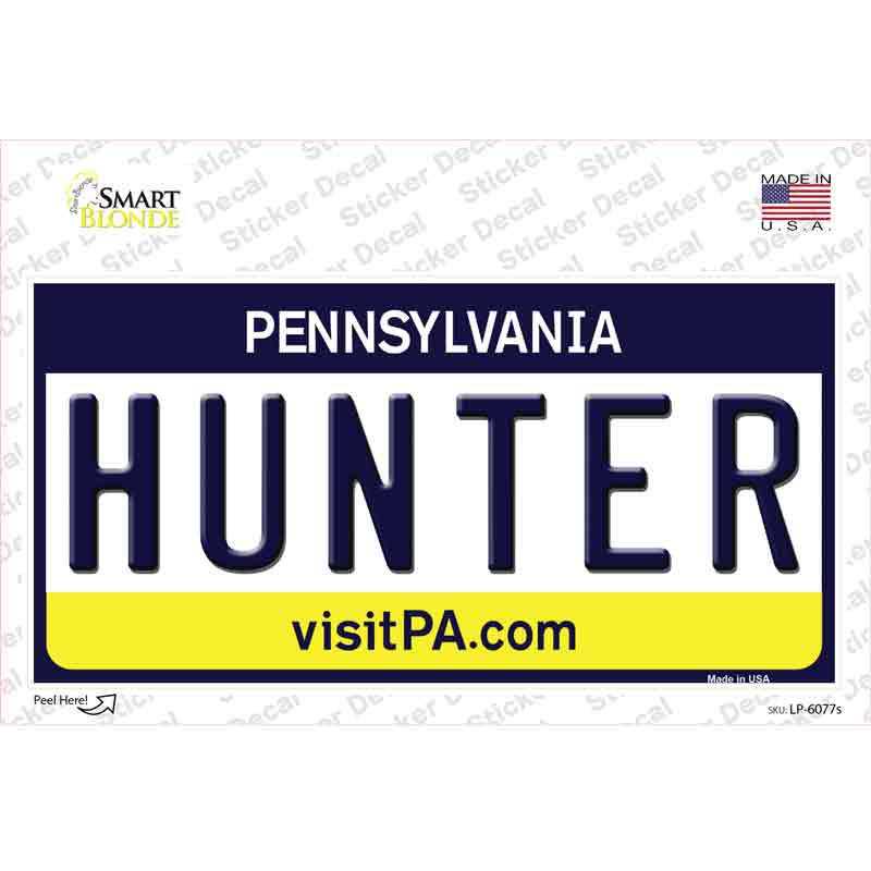 LP-6077s-M Hunter Pennsylvania State Novelty Sticker Decal - Medium
