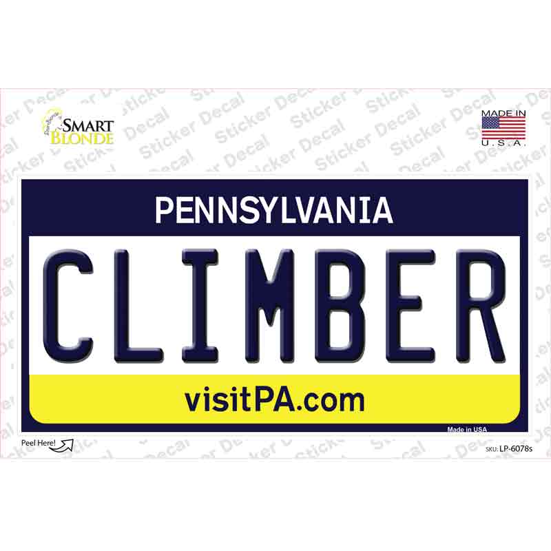 LP-6078s-M Climber Pennsylvania State Novelty Sticker Decal - Medium