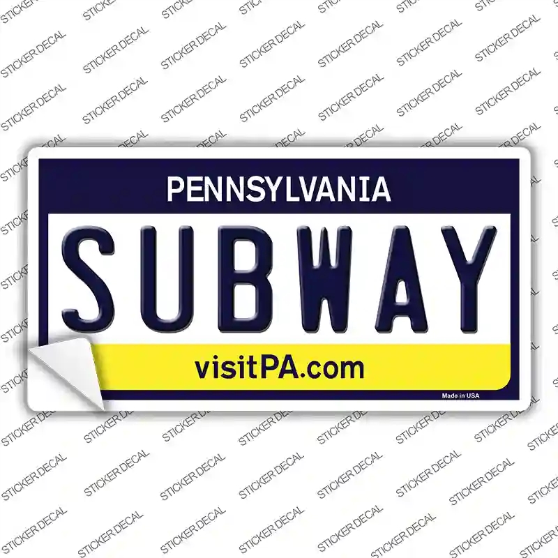 LP-6086s-S Subway Pennsylvania State Novelty Sticker Decal - Small