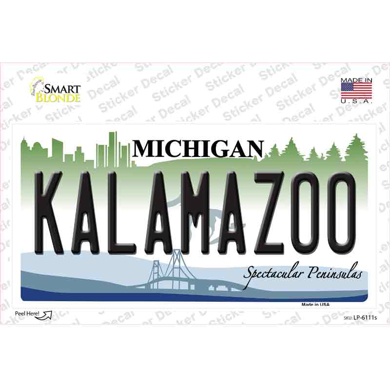 LP-6111s-M Kalamazoo Novelty Sticker Decal - Medium