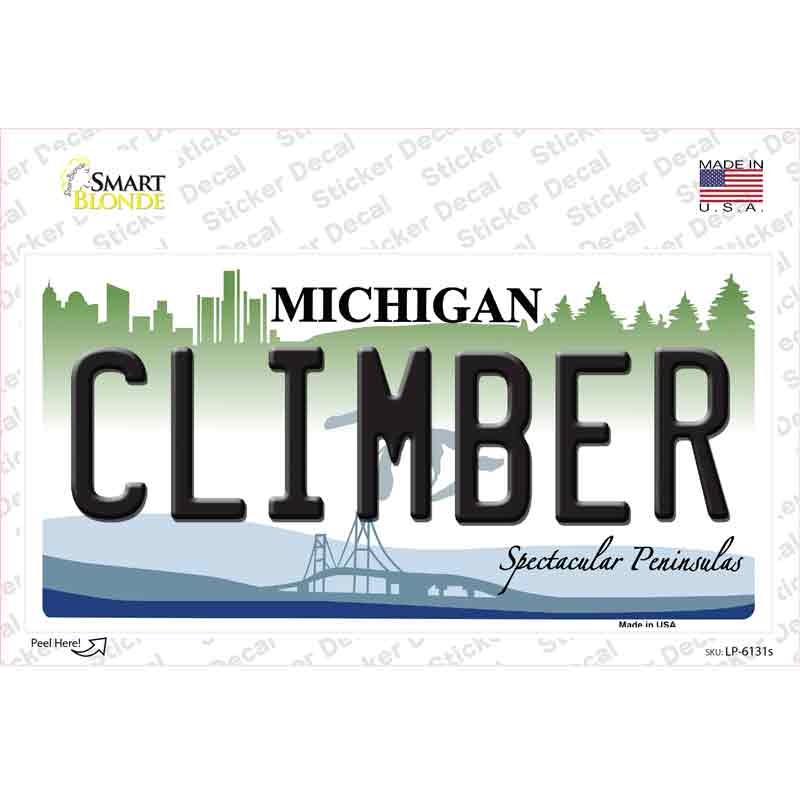 LP-6131s-M Climber Michigan Novelty Sticker Decal - Medium