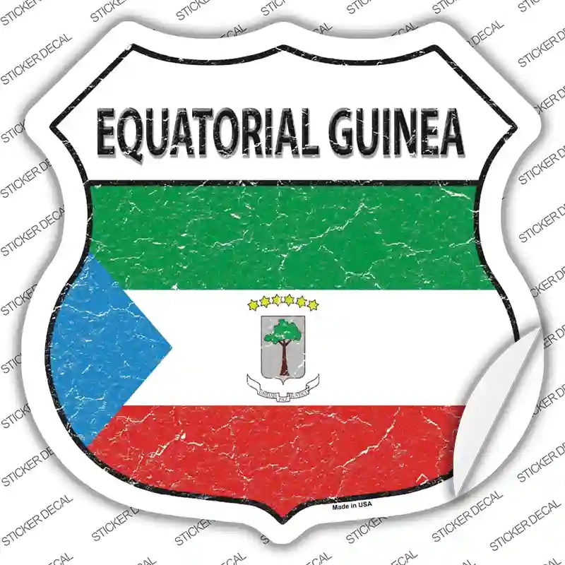 HS-242s-L Equatorial Guinea Flag Novelty Highway Shield Sticker Decal - Large