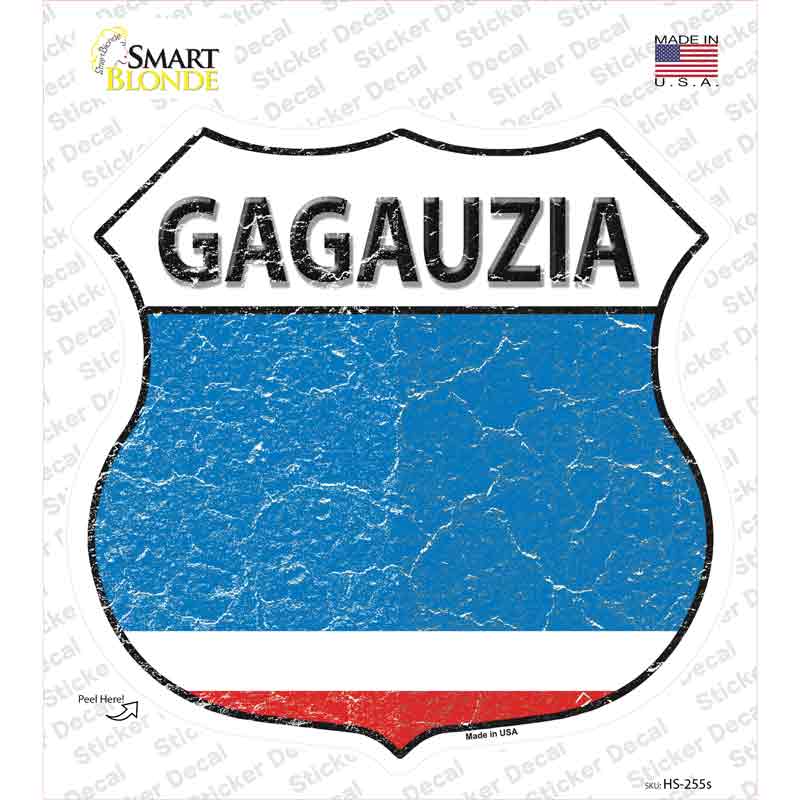HS-255s-M Gagauzia Flag Novelty Highway Shield Sticker Decal - Medium