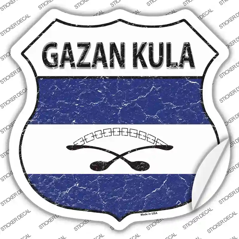 HS-257s-XL Gazan Kula Flag Novelty Highway Shield Sticker Decal - Extra Large