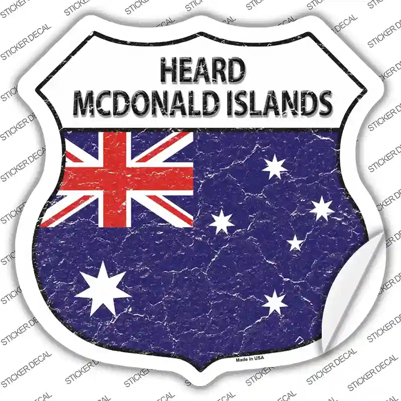 HS-273s-L Heard McDonald Islands Flag Novelty Highway Shield Sticker Decal - Large