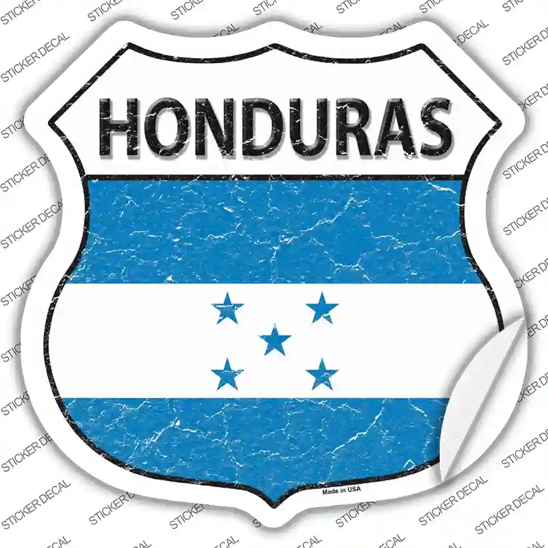 HS-274s-L Honduras Flag Novelty Highway Shield Sticker Decal - Large