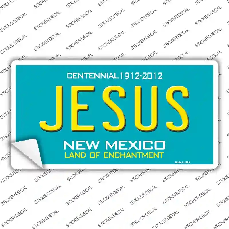 LP-2784s-L Jesus   Mexico Teal Novelty Sticker Decal - Large
