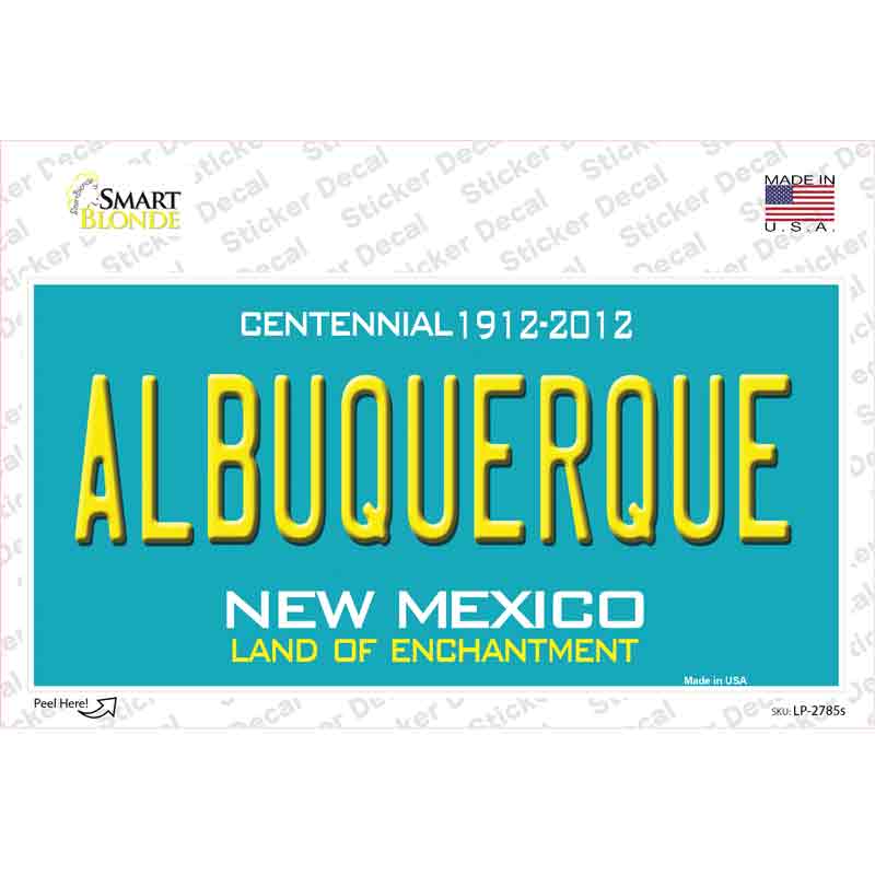 LP-2785s-M Albuquerque   Mexico Teal Novelty Sticker Decal - Medium