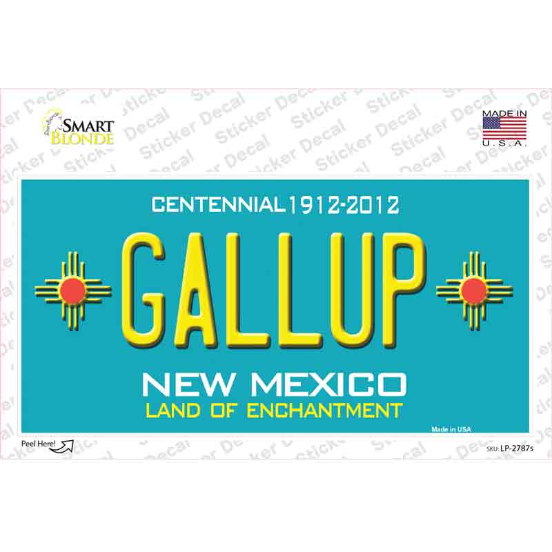 LP-2787s-M Gallup   Mexico Teal Novelty Sticker Decal - Medium