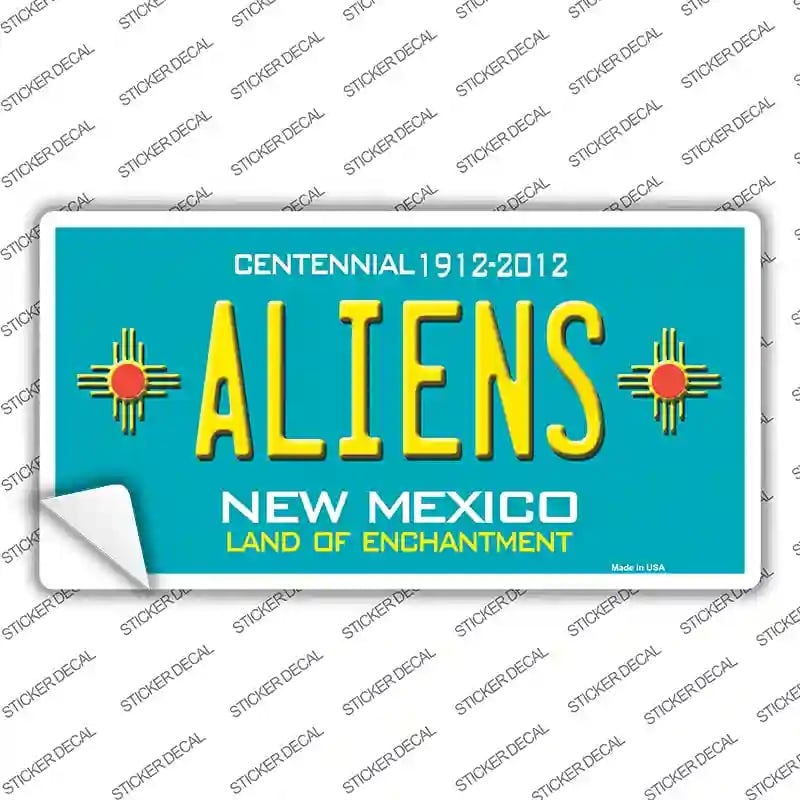 LP-2793s-L Aliens   Mexico Teal Novelty Sticker Decal - Large