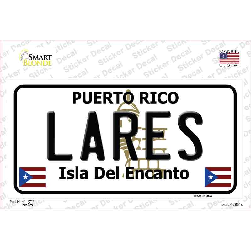 LP-2851s-M Lares Puerto Rico Novelty Sticker Decal - Medium