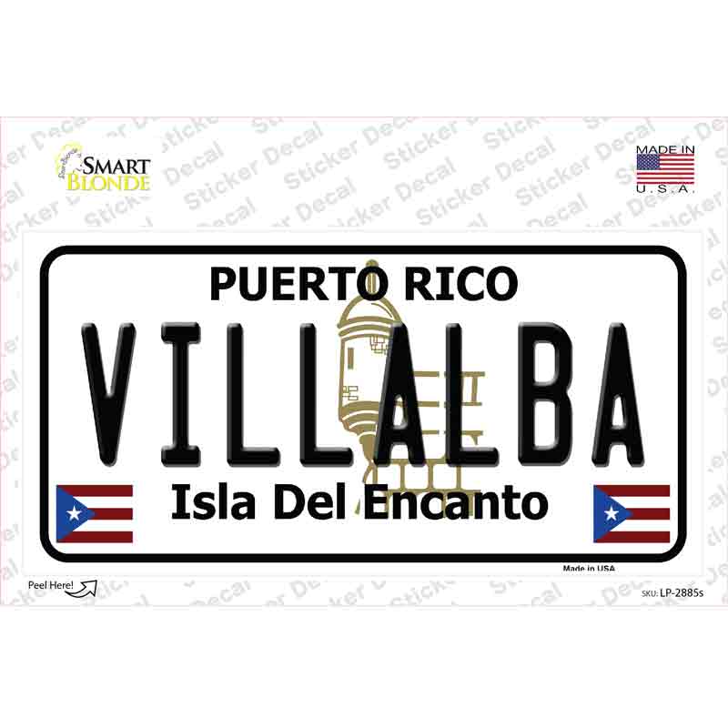 LP-2885s-M Villalba Puerto Rico Novelty Sticker Decal - Medium