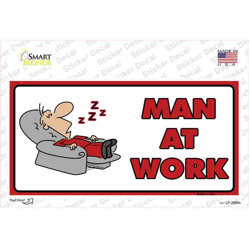 LP-2889s-M Man At Work Novelty Sticker Decal - Medium