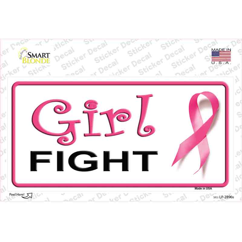 LP-2896s-M Girl Fight Novelty Sticker Decal - Medium