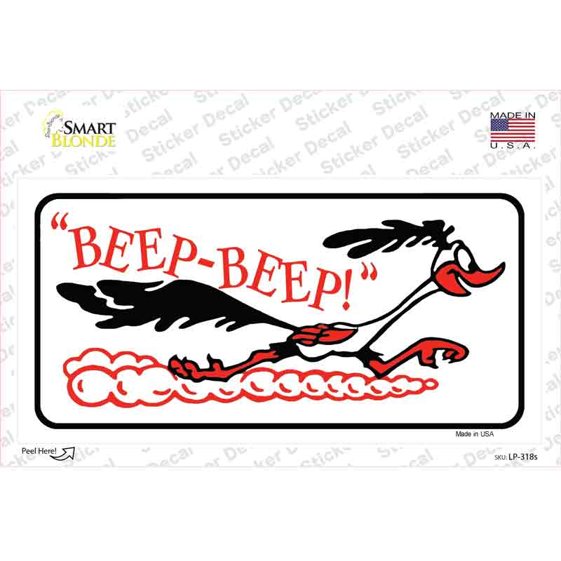 LP-318s-M Beep Beep Roadrunner Novelty Sticker Decal - Medium