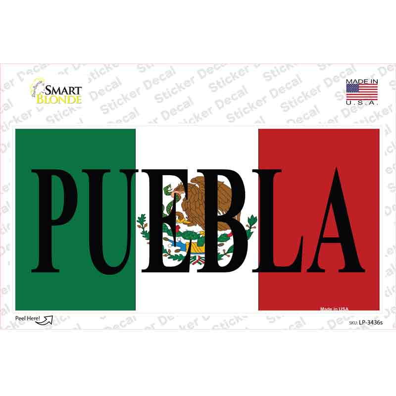 LP-3436s-M Puebla Novelty Sticker Decal - Medium
