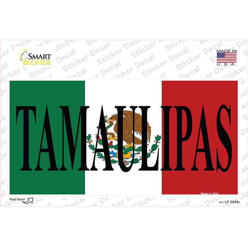 LP-3444s-M Tamaulipas Mexico Background Novelty Sticker Decal - Medium