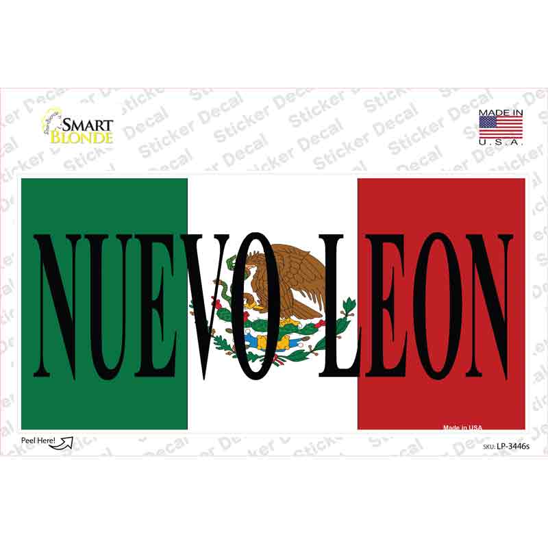 LP-3446s-M Nuevo Leon Mexico Background Novelty Sticker Decal - Medium