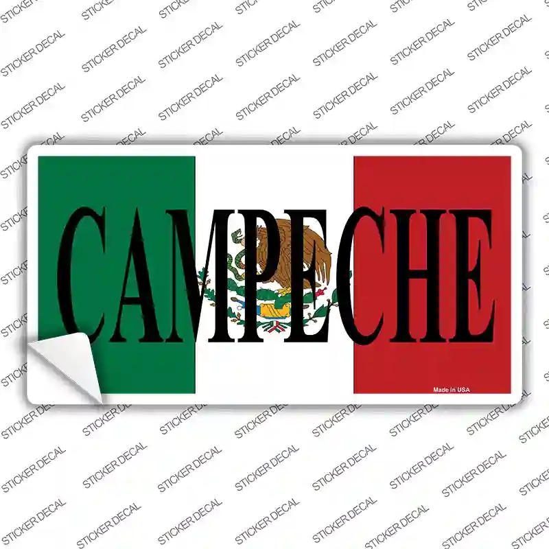 LP-3449s-L Campeche Mexico Background Novelty Sticker Decal - Large