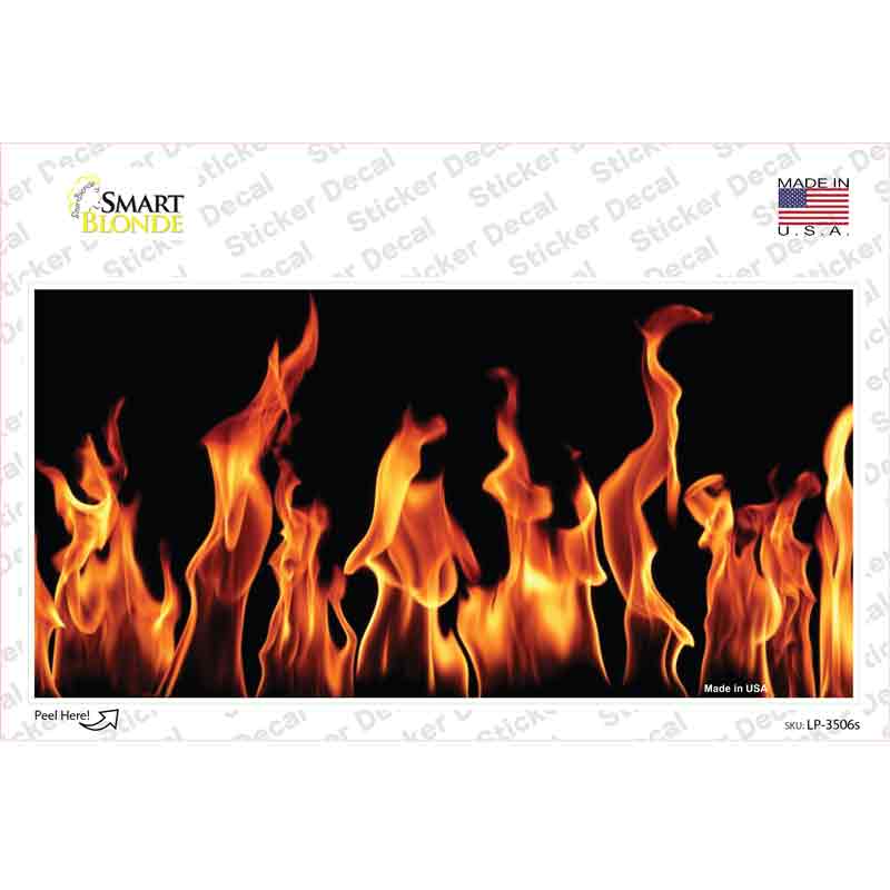 LP-3506s-M Flames Customizable Novelty Sticker Decal - Medium