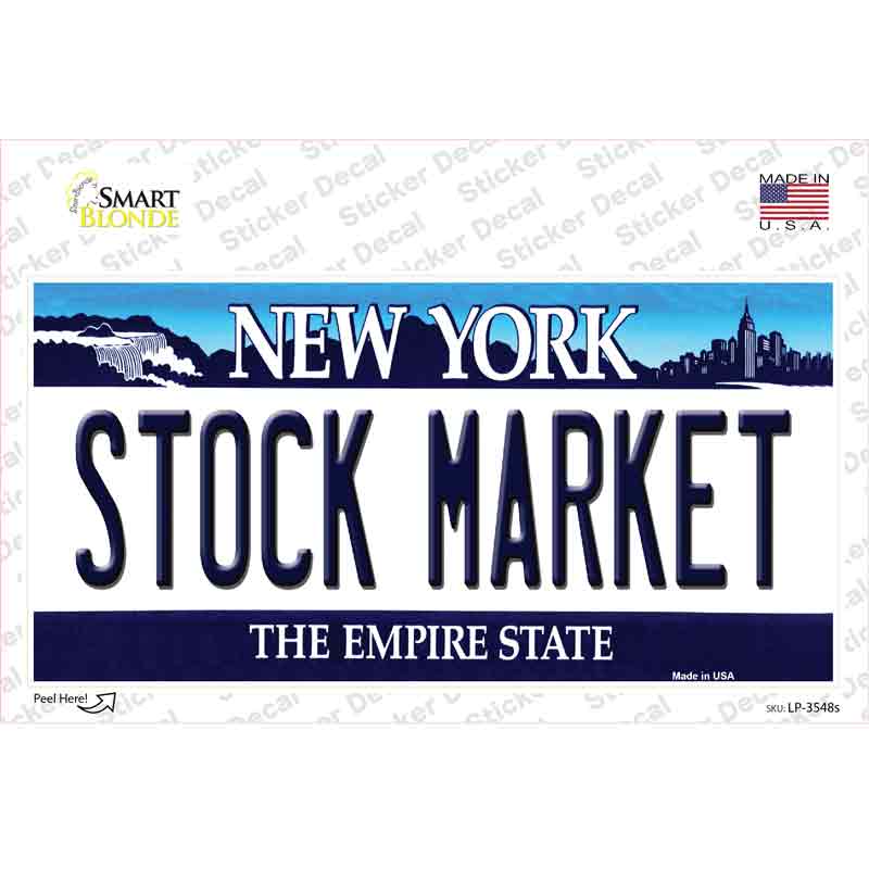 LP-3548s-M Stock Market   York Background Novelty Sticker Decal - Medium