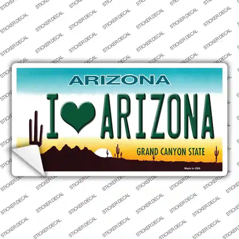 LP-3551s-S I Love Arizona Background Novelty Sticker Decal - Small