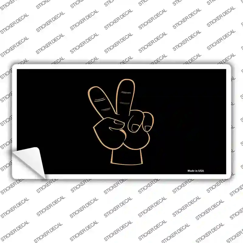 LP-3565s-L Peace Fingers Novelty Sticker Decal - Large