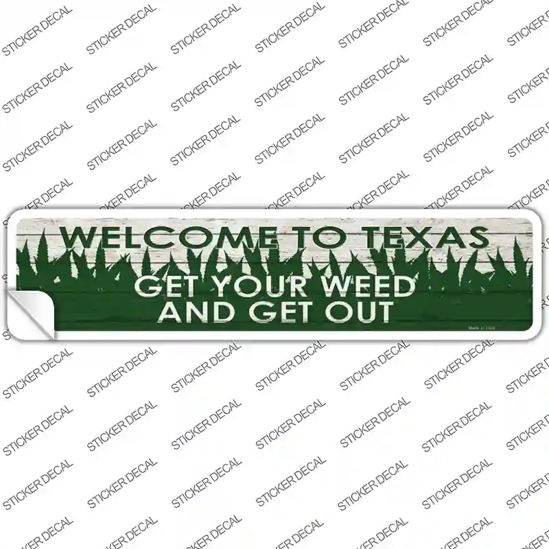 K-1595s-L Texas Weed Novelty Narrow Sticker Decal - Large