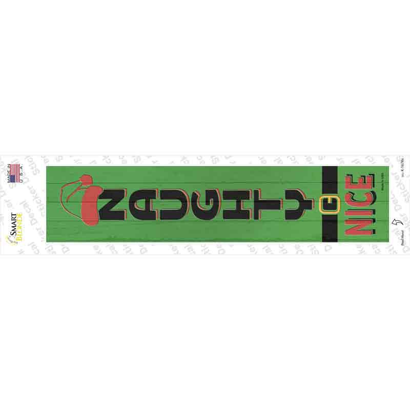 K-1678s-M Naughty Nice Green Novelty Narrow Sticker Decal - Medium