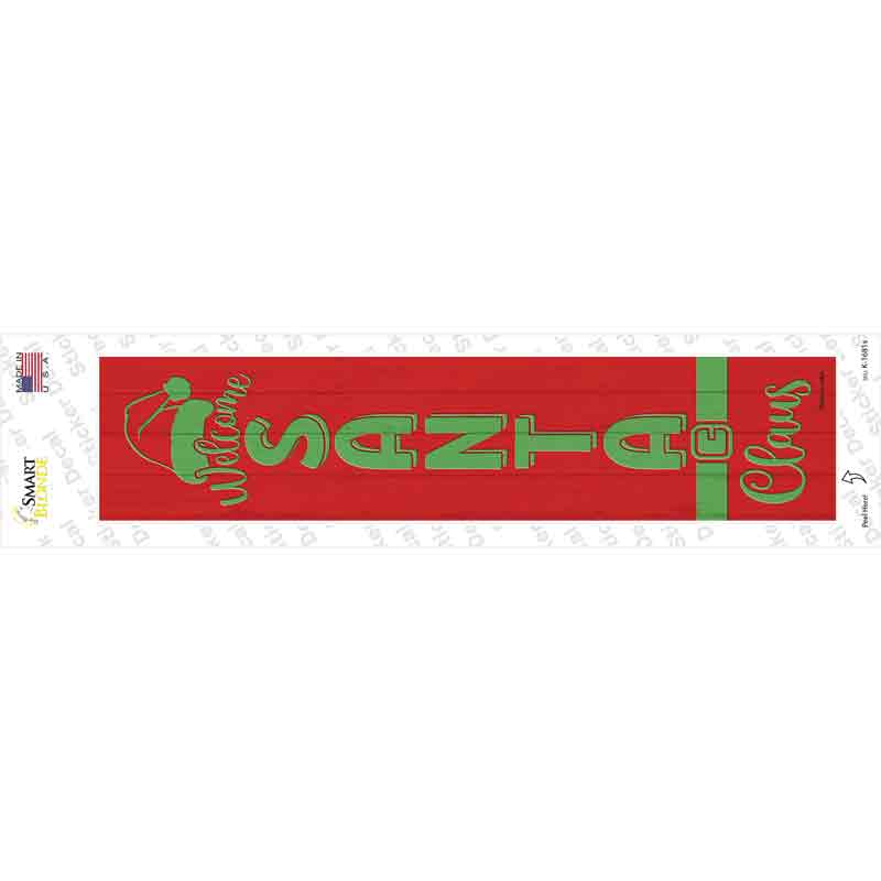 K-1681s-M Welcome Santa Claus Red Novelty Narrow Sticker Decal - Medium