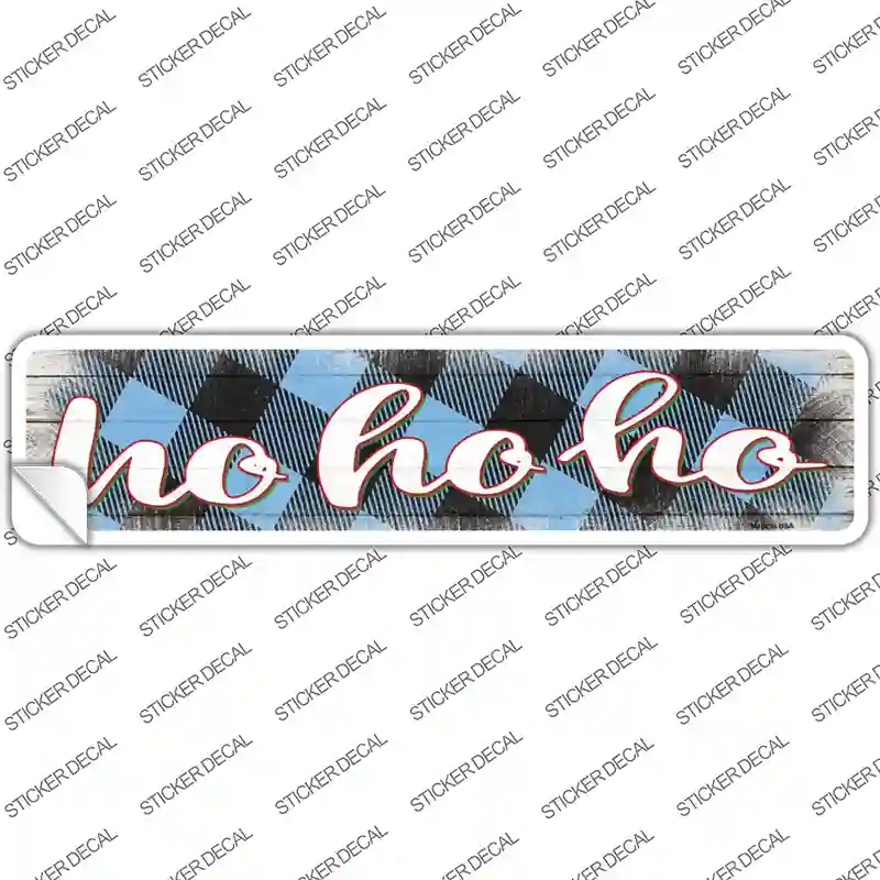 K-1797s-L Ho Ho Ho Blue Novelty Narrow Sticker Decal - Large