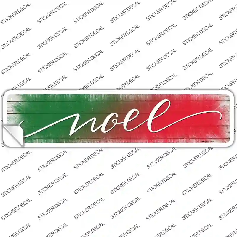 K-1801s-S Noel Green & Red Novelty Narrow Sticker Decal - Small