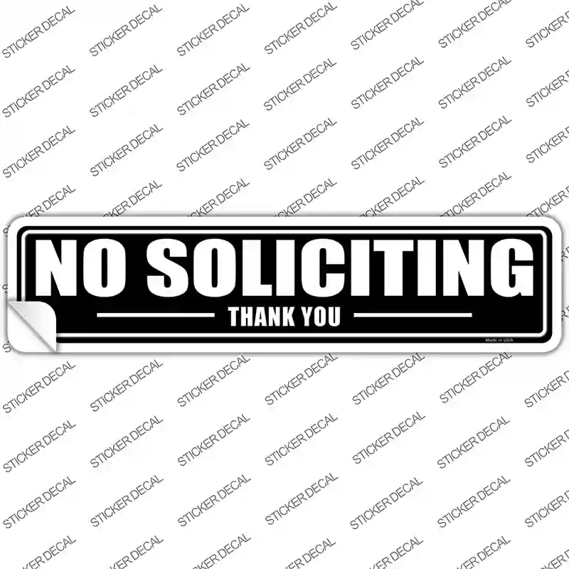 K-1852s-S No Soliciting Thank You Novelty Narrow Sticker Decal - Small