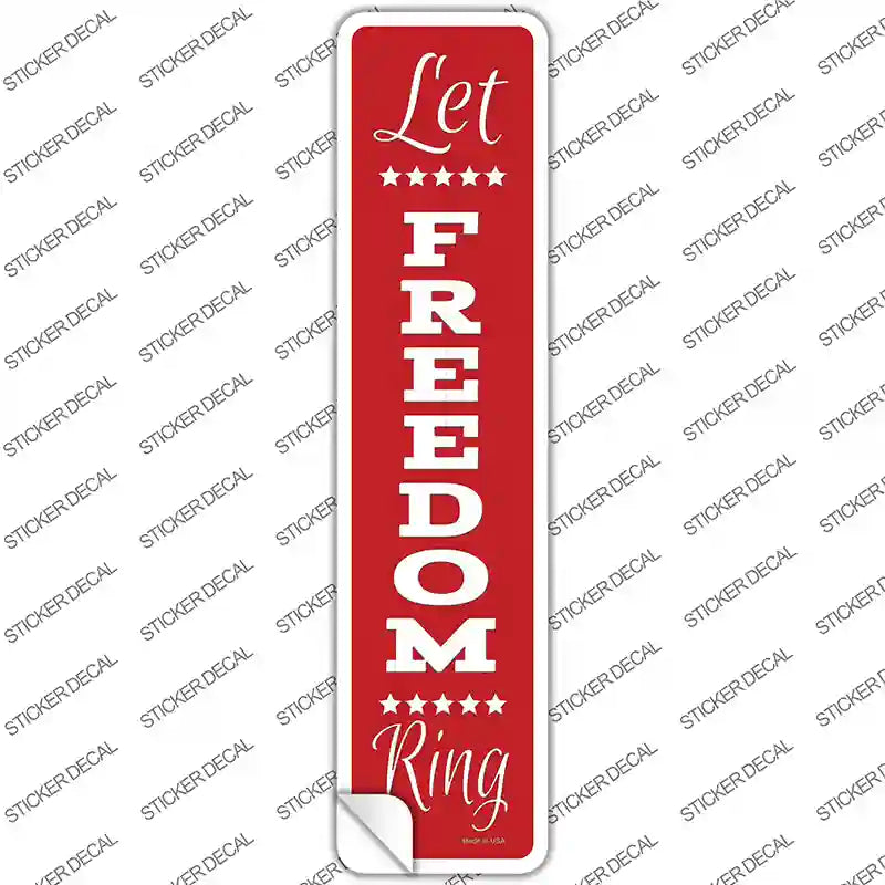 K-1858s-S Let Freedom Ring Red Novelty Narrow Sticker Decal - Small