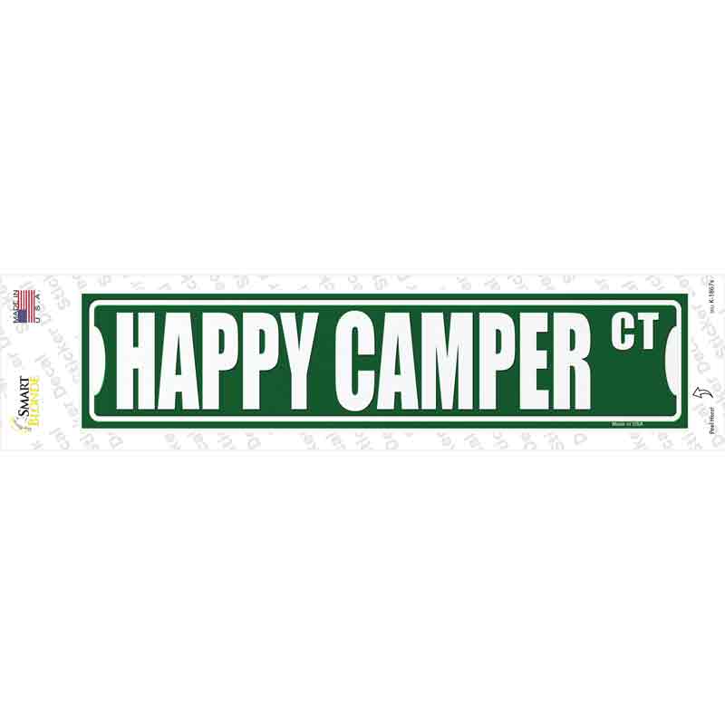 K-1867s-M Happy Camper Ct Novelty Narrow Sticker Decal - Medium