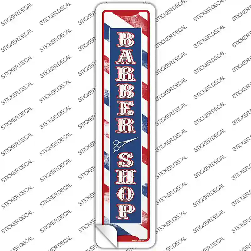 K-1889s-S Barber Shop Vertical Novelty Narrow Sticker Decal - Small