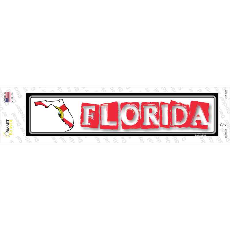 K-308s-M Florida Outline Novelty Narrow Sticker Decal - Medium