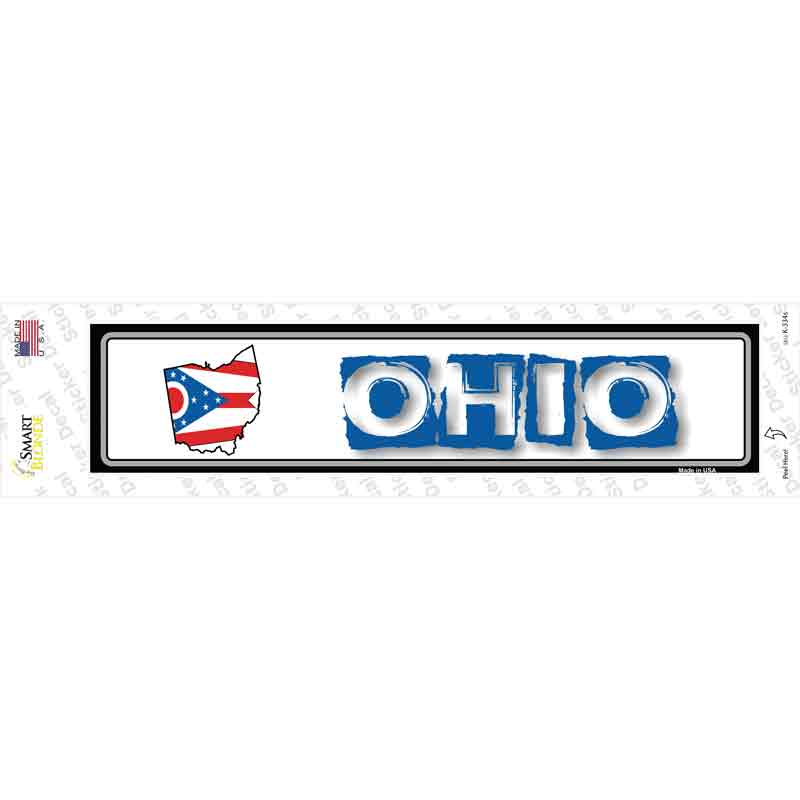 K-334s-M Ohio Outline Novelty Narrow Sticker Decal - Medium