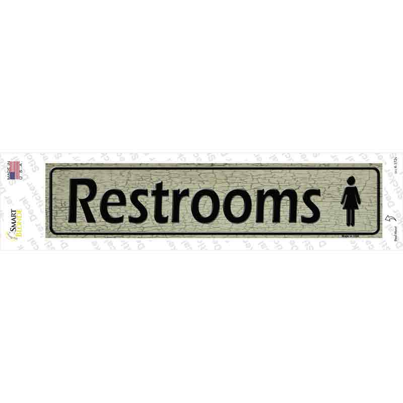 K-372s-M Restrooms Ladies Novelty Narrow Sticker Decal - Medium