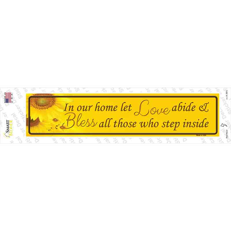 K-381s-M Love Abide & Bless All Novelty Narrow Sticker Decal - Medium