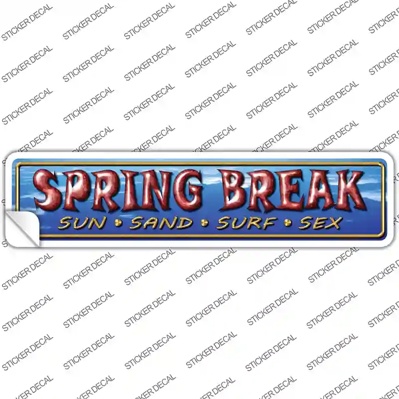 K-405s-L Spring Break Novelty Narrow Sticker Decal - Large