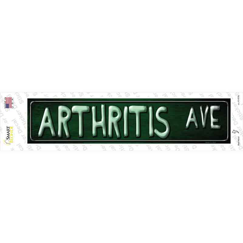 K-419s-M Arthritis Ave Novelty Narrow Sticker Decal - Medium
