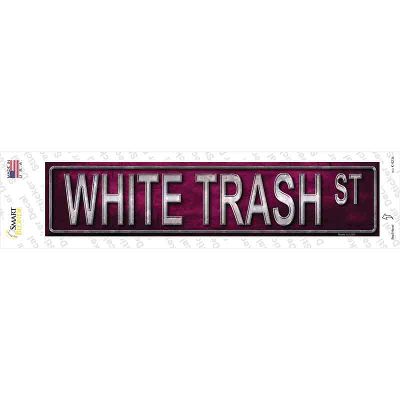 K-423s-M White Trash St Novelty Narrow Sticker Decal - Medium