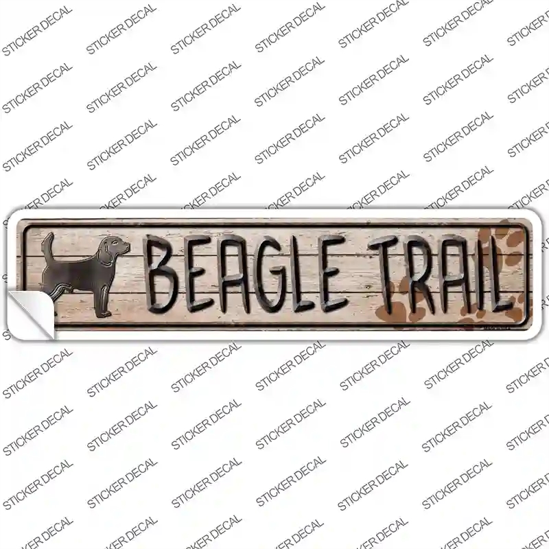 K-452s-L Beagle Trail Novelty Narrow Sticker Decal - Large