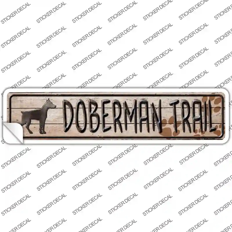 K-458s-XL Doberman Trail Novelty Narrow Sticker Decal - Extra Large
