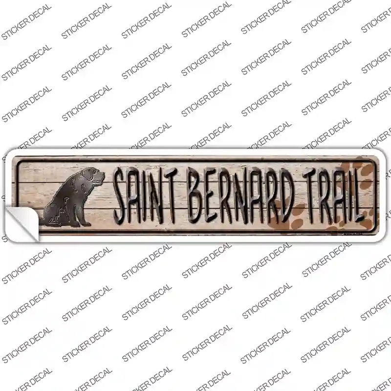 K-471s-L Saint Bernard Trail Novelty Narrow Sticker Decal - Large