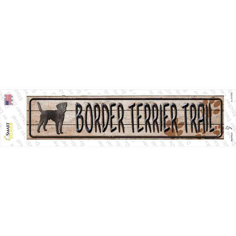 K-479s-M Border Terrier Trail Novelty Narrow Sticker Decal - Medium