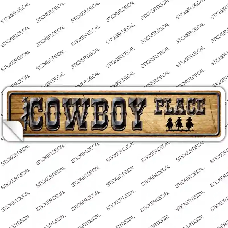 K-496s-S Cowboy Place Novelty Narrow Sticker Decal - Small